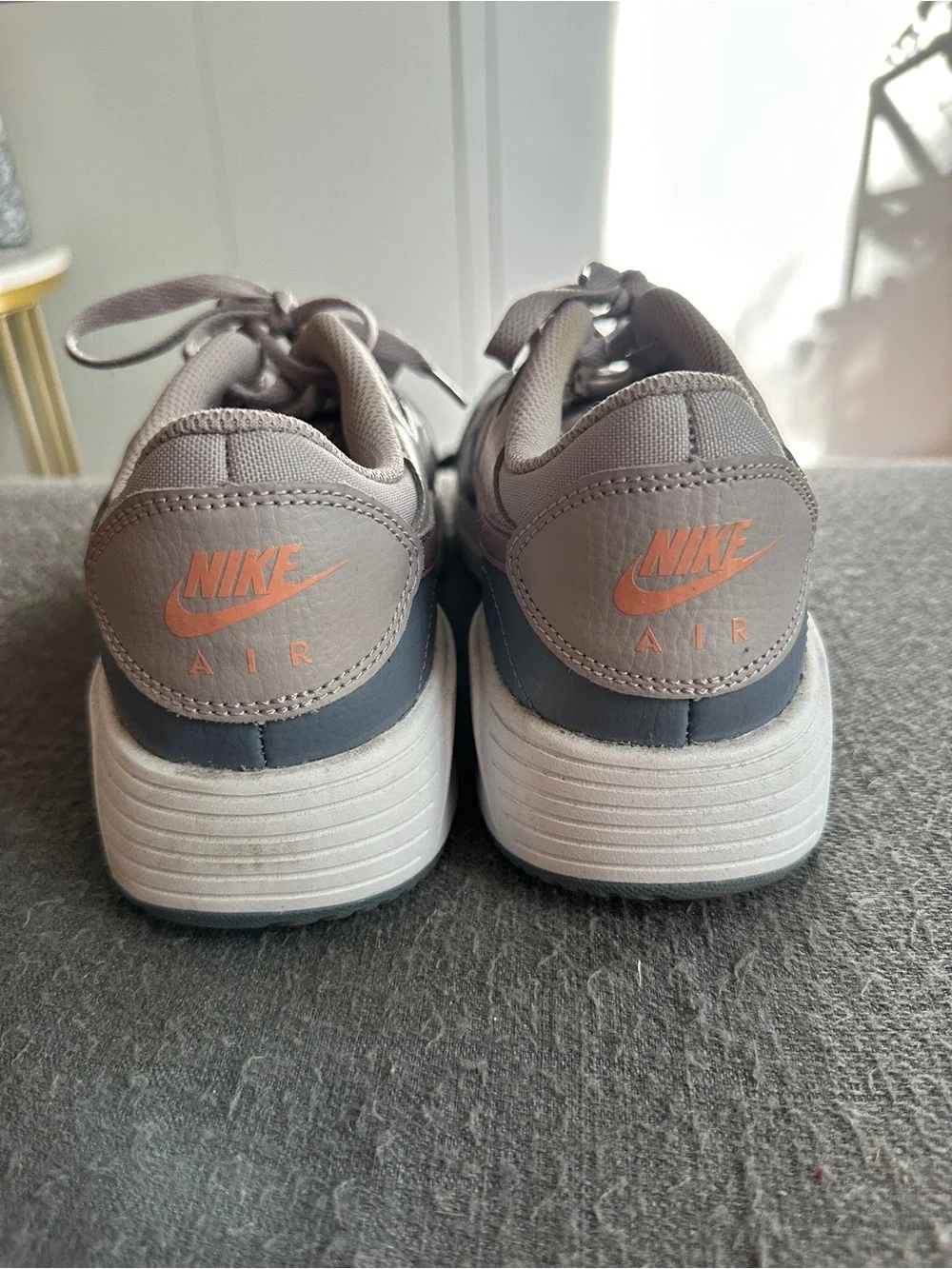 Nike Women's Air Max Lace-Up Sneaker in Mauve and Gray